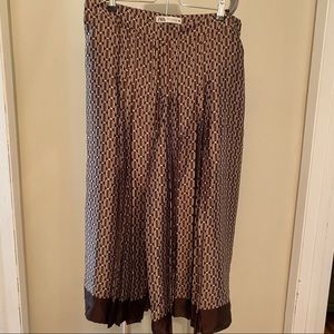 Zara pleated wide leg crop pant